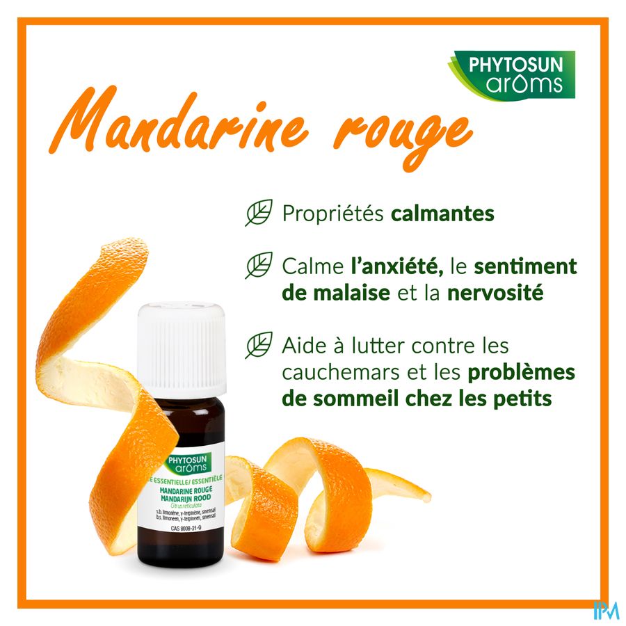 Phytosun® Huile Essentielle Mandarine rouge – 10 ml – Action apaisante & Sommeil