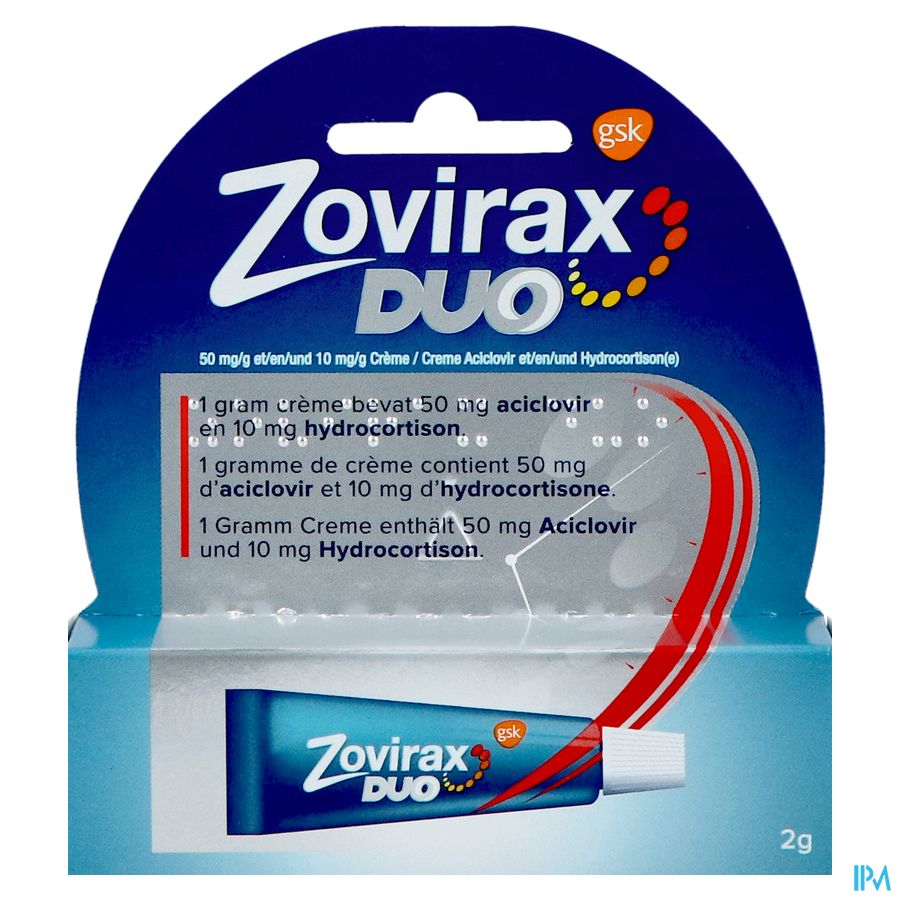 Zovirax Duo 50mg/g + 10mg/g Creme Tube 2g