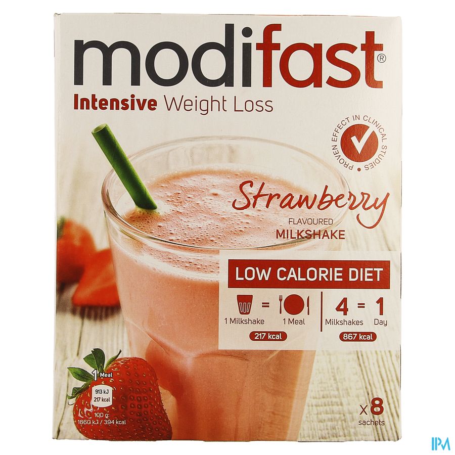 Modifast Intensive Strawberry Flav.milkshake 8x55g