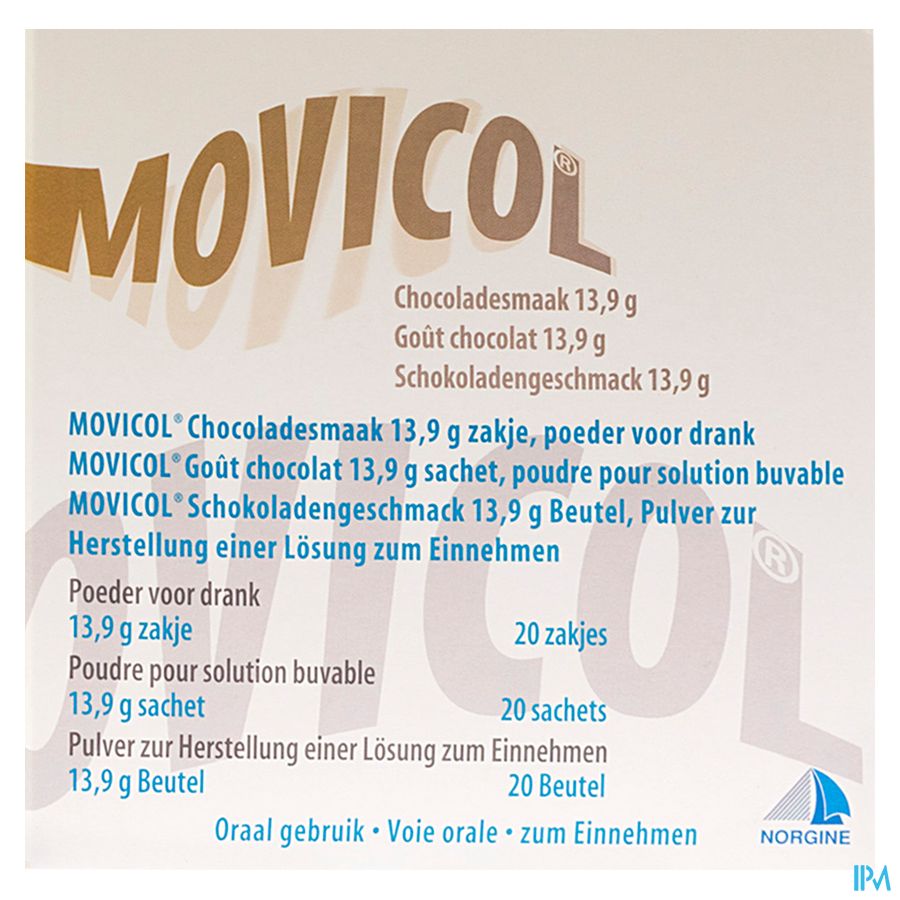 Movicol Gout Chocolat Sachets 20 X 13,7g