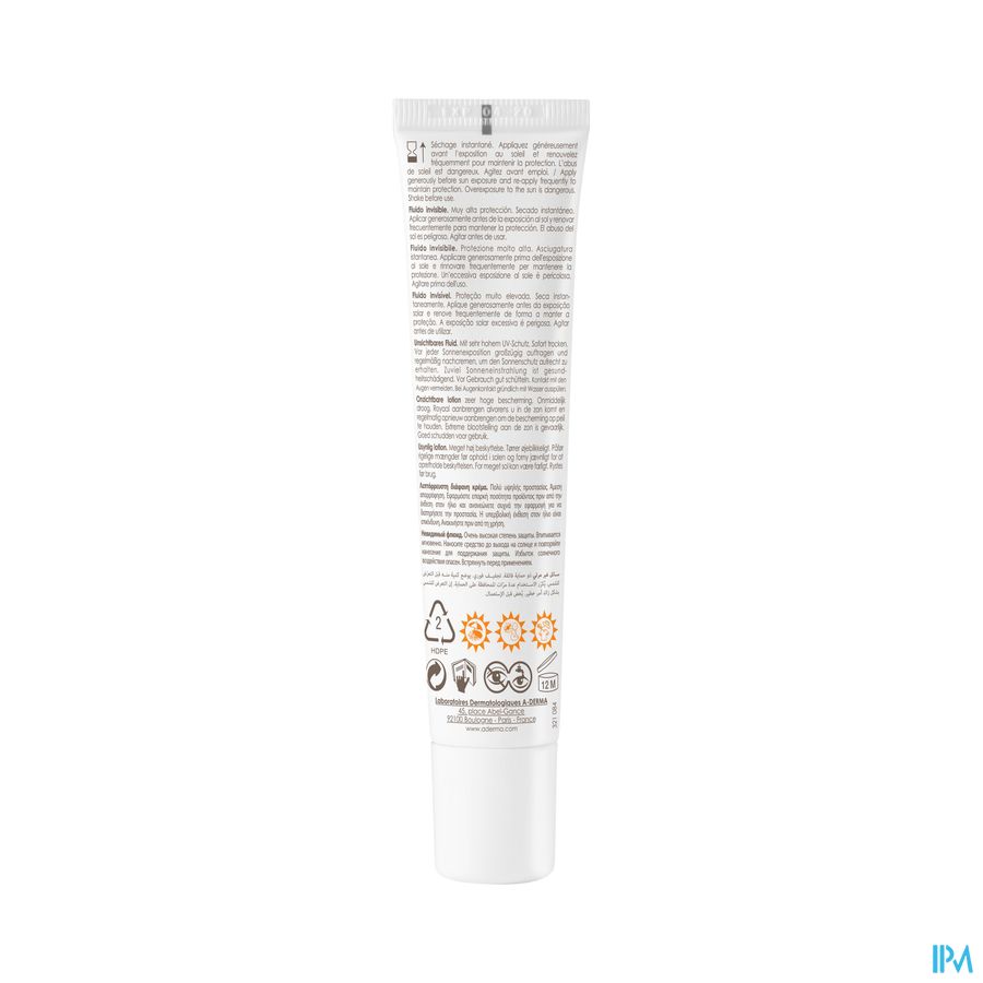 A-DERMA - A-DERMA PROTECT FLUIDE SOLAIRE VISAGE INVISIBLE SPF50+ - A-DERMA PROTECT