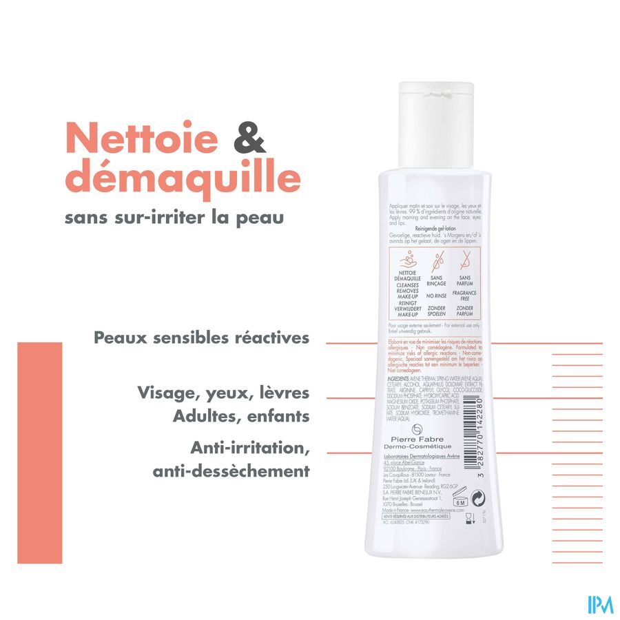 Eau Thermale Avène - Tolérance Lotion nettoyante gélifiée