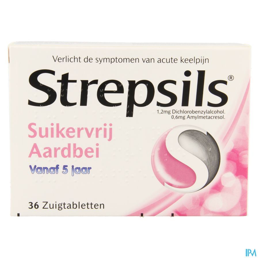 Strepsils S/sucre Fraise Past 36