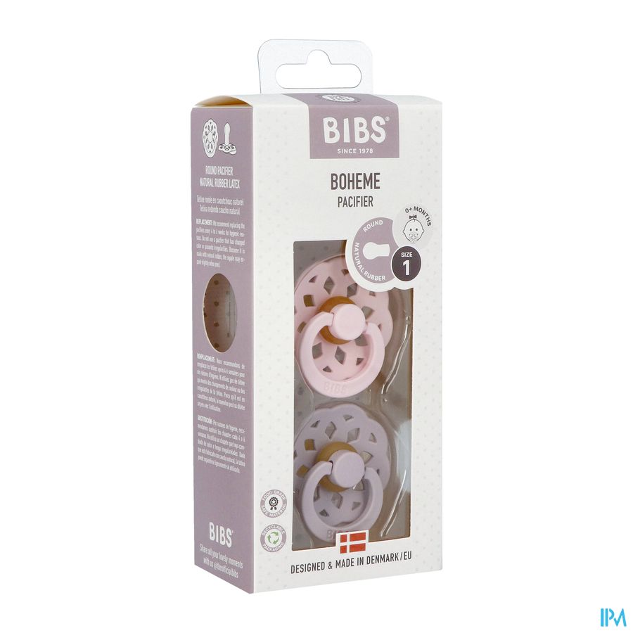 Bibs 1 Sucette Boheme Duo Blossom/lilac 2