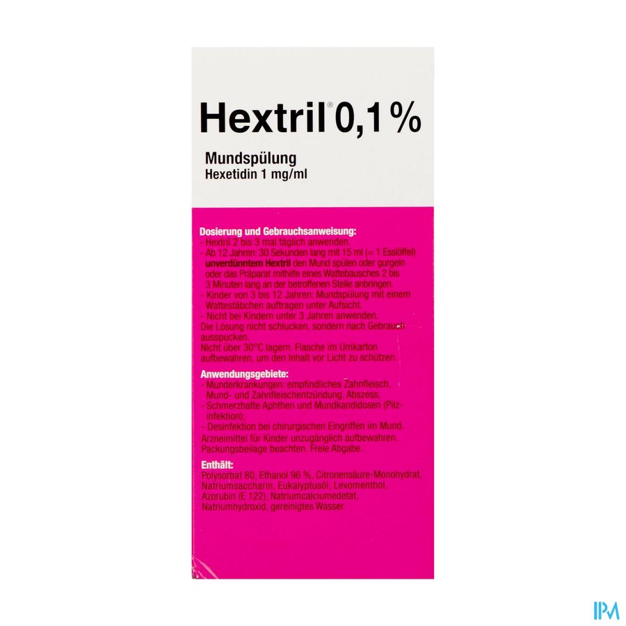 Hextril 0,1% Sol Bain Bouche 200ml