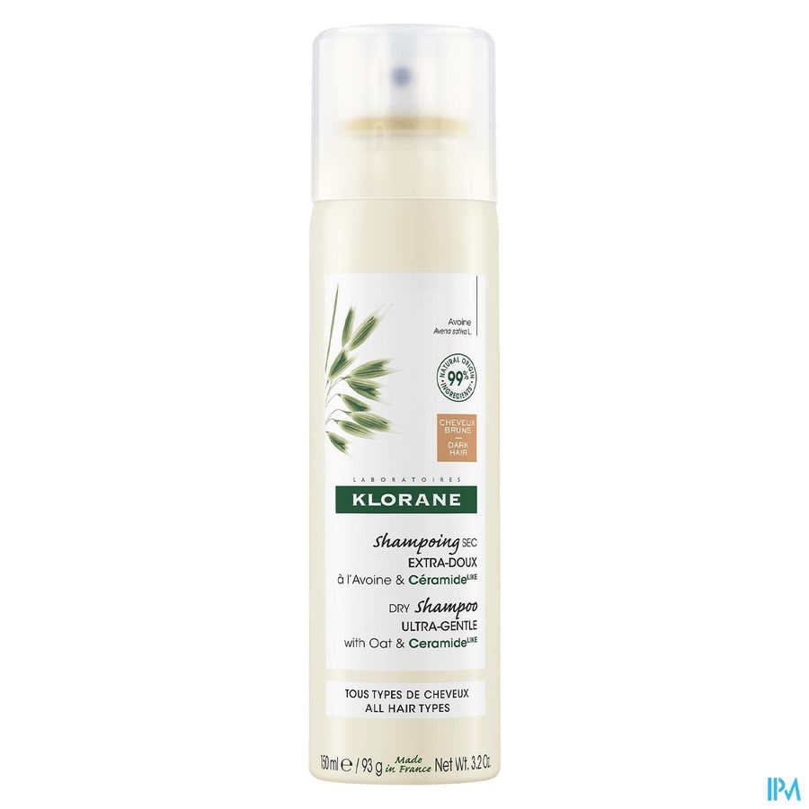 Klorane Shampoing sec teinté extra-doux - Cheveux châtains à bruns - à l'Avoine & Céramideᴸᴵᴷᴱ