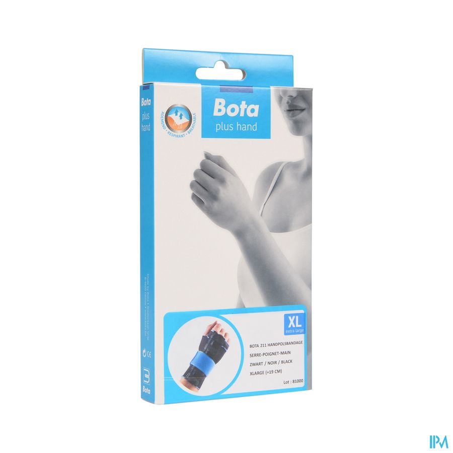 SERRE-POIGNET-MAIN 211 NOIR \ XLARGE = +19 cm