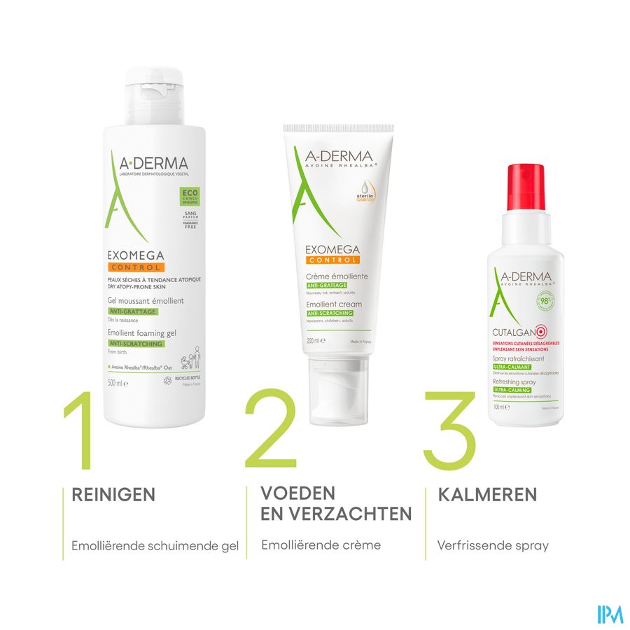 A-DERMA - EXOMEGA CONTROL GEL MOUSSANT ÉMOLLIENT ANTI-GRATTAGE - Peaux à tendance atopique