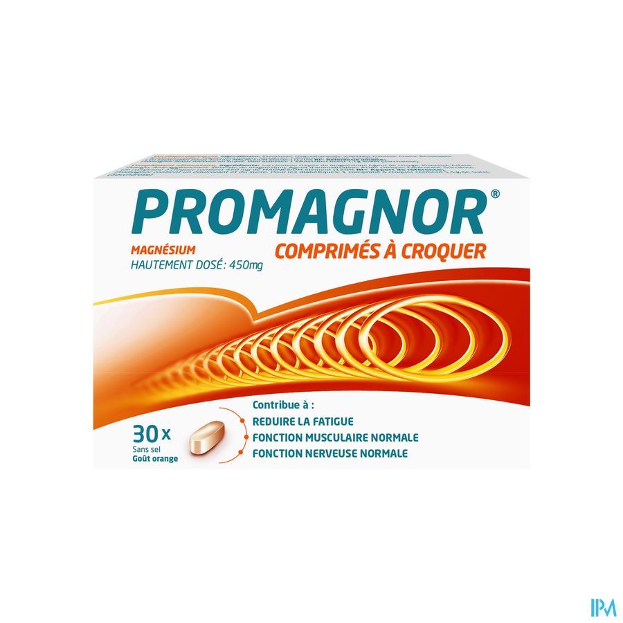 Promagnor:  Magnésium Hautement Dosé 450mg (30  Comprimés à croquer)