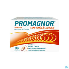 Promagnor:  Magnésium Hautement Dosé 450mg (30  Comprimés à croquer)
