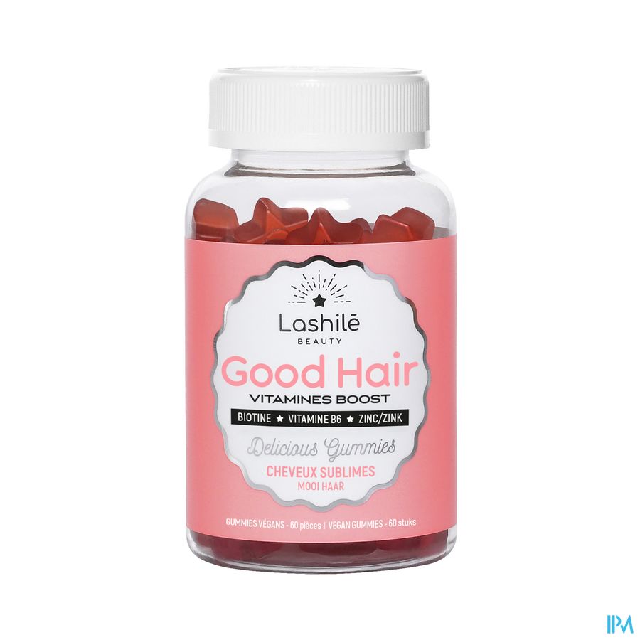 Lashilé GOOD HAIR 60 gummies pour des cheveux plus beaux, plus longs