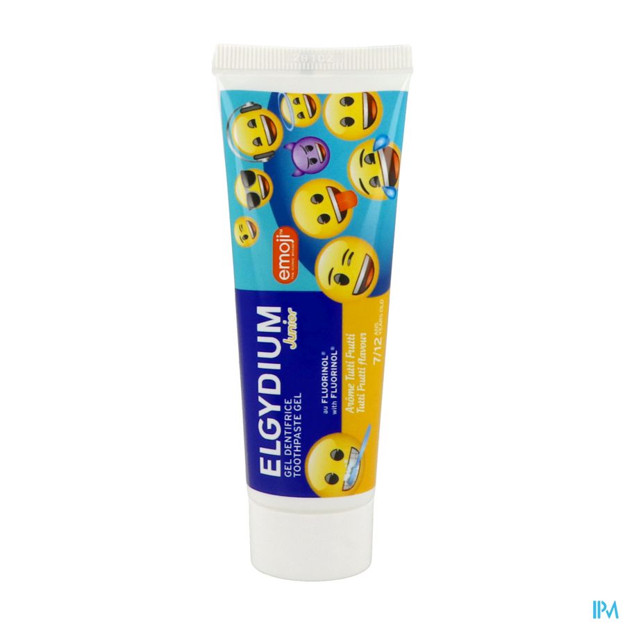ELGYDIUM Junior EMOJI arôme Tutti Frutti Dentifrice 7 à 12 ans – Dentifrice enfant