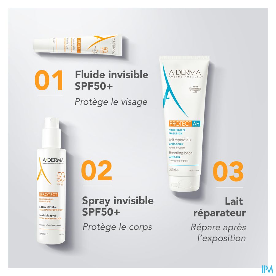 A-DERMA Spray solaire invisible SPF50+ PROTECT
