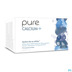 Pure Calcium + Synergistes de Calcium 90 comprimés à mâcher formule pour les os