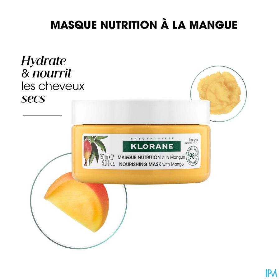 Klorane - Masque nutrition à la Mangue - Cheveux secs