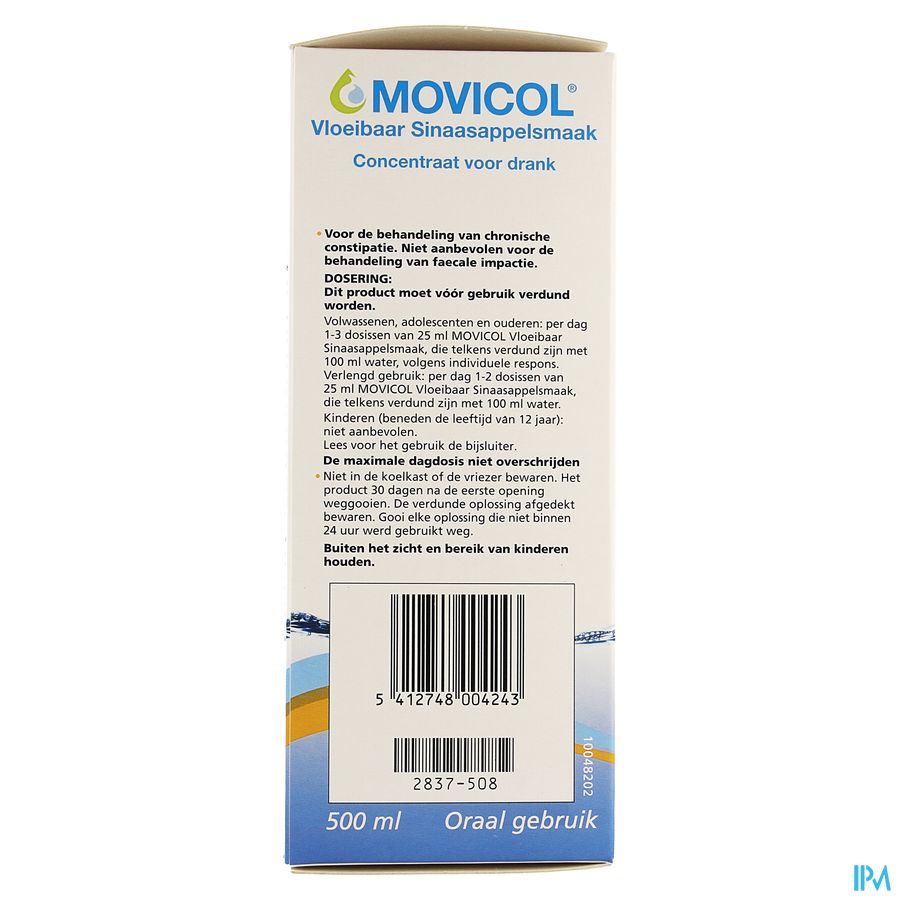 Movicol Liquide Gout Orange Sol Dil Buvable 500ml