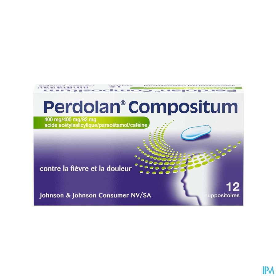 Perdolan® Compositum suppositoires, traitement de la douleur, analgésique pour adultes, 12 suppositoires