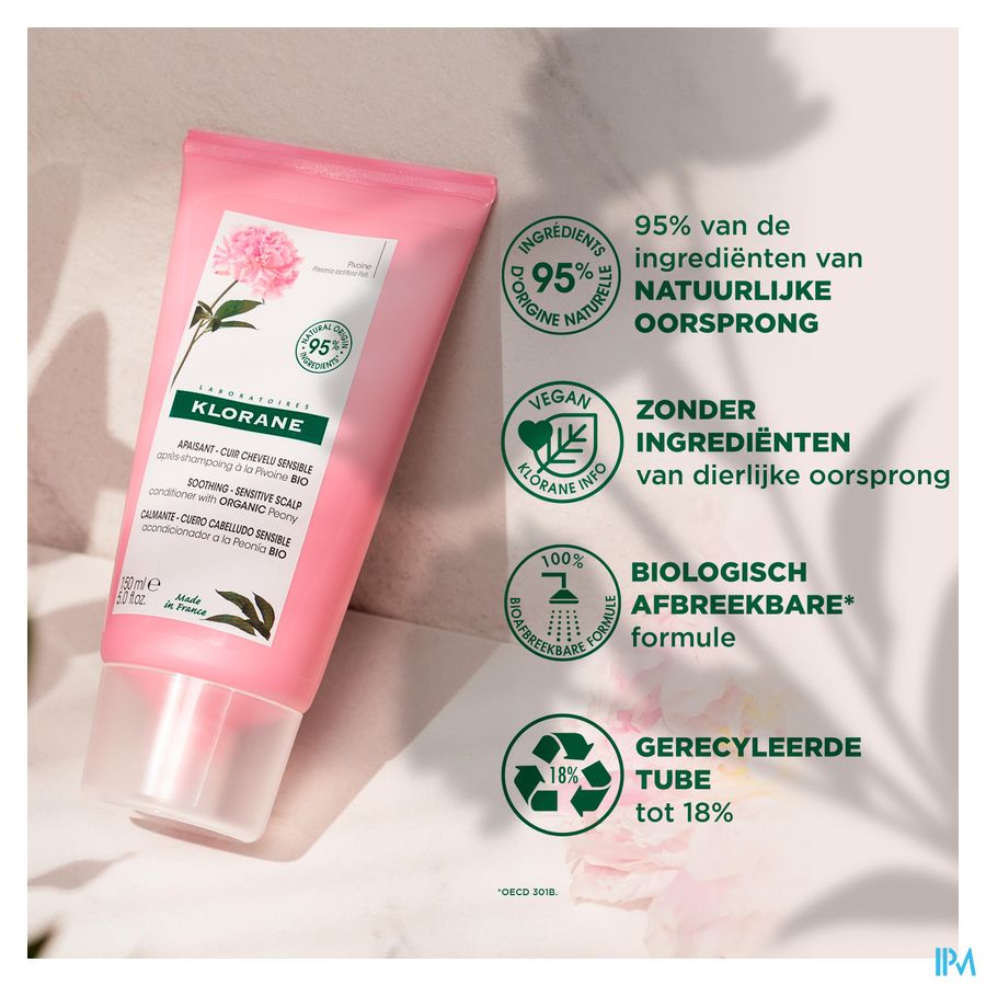 Klorane - Après-shampoing à la Pivoine BIO - Apaisant - Cuir chevelu sensible