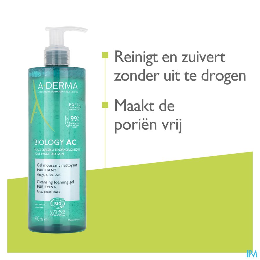 A-DERMA BIOLOGY AC GEL MOUSSANT - Peaux grasses à tendance acnéique