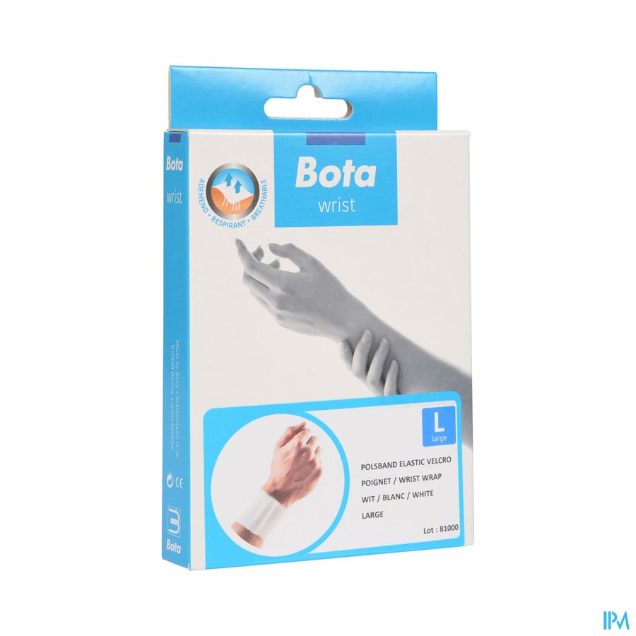 SERRE-POIGNET ELASTIQUE - VELCRO - BLANC \ LARGE