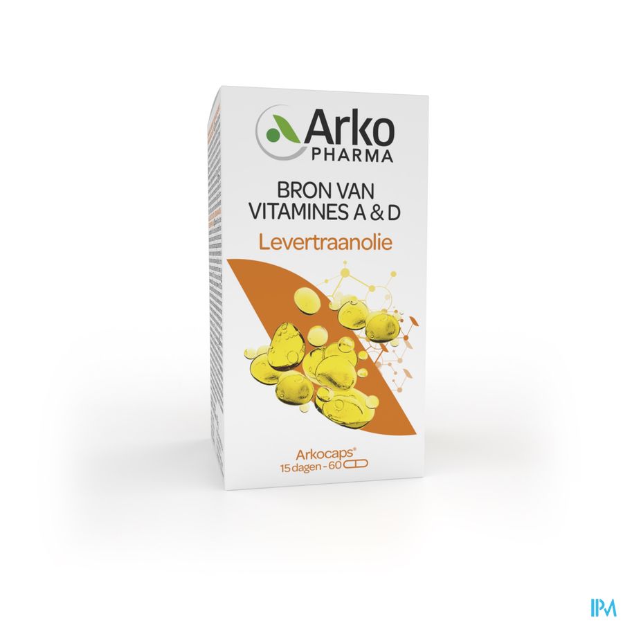 Arkopharma Arkogélules Huile De Foie De Morue Source de vitamine A & vitamine D 60 Gélules