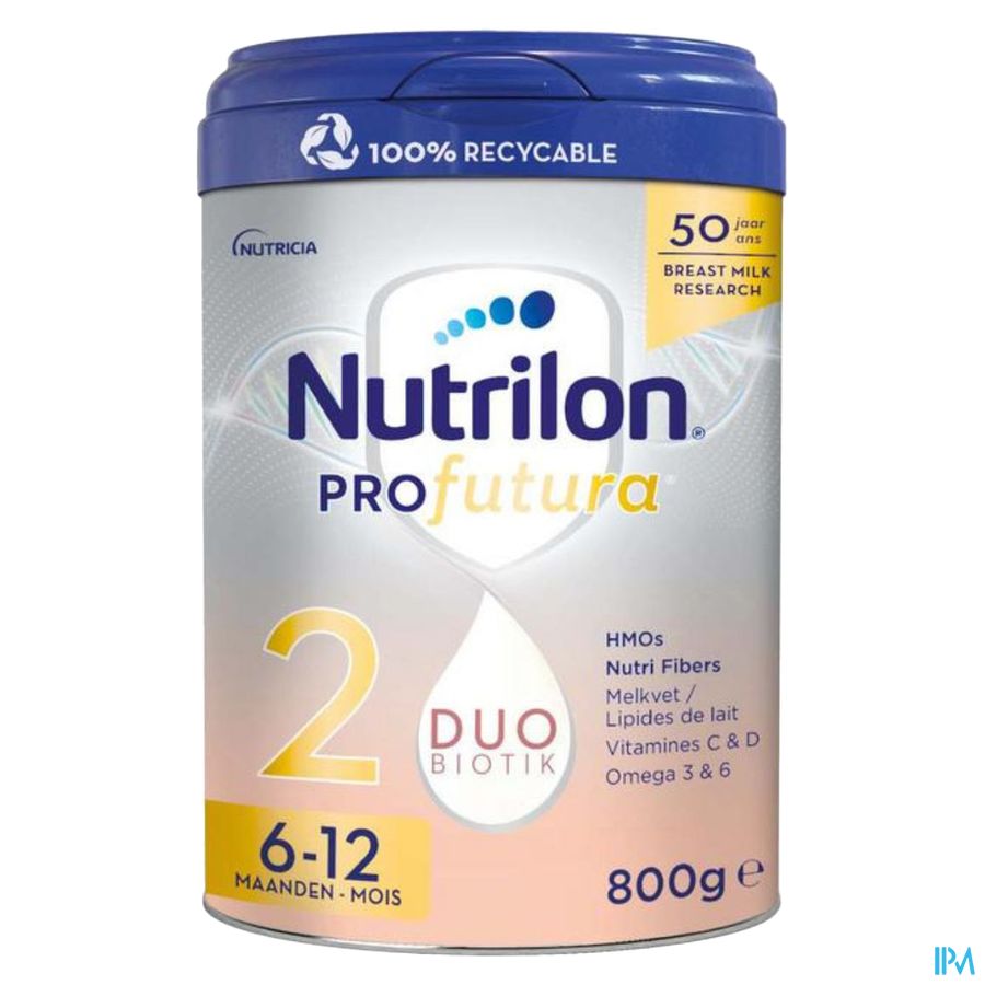 Nutrilon Profutura 2 composition unique DUOBIOTIK Lait de suite bébé 6 à 12 mois poudre 800g