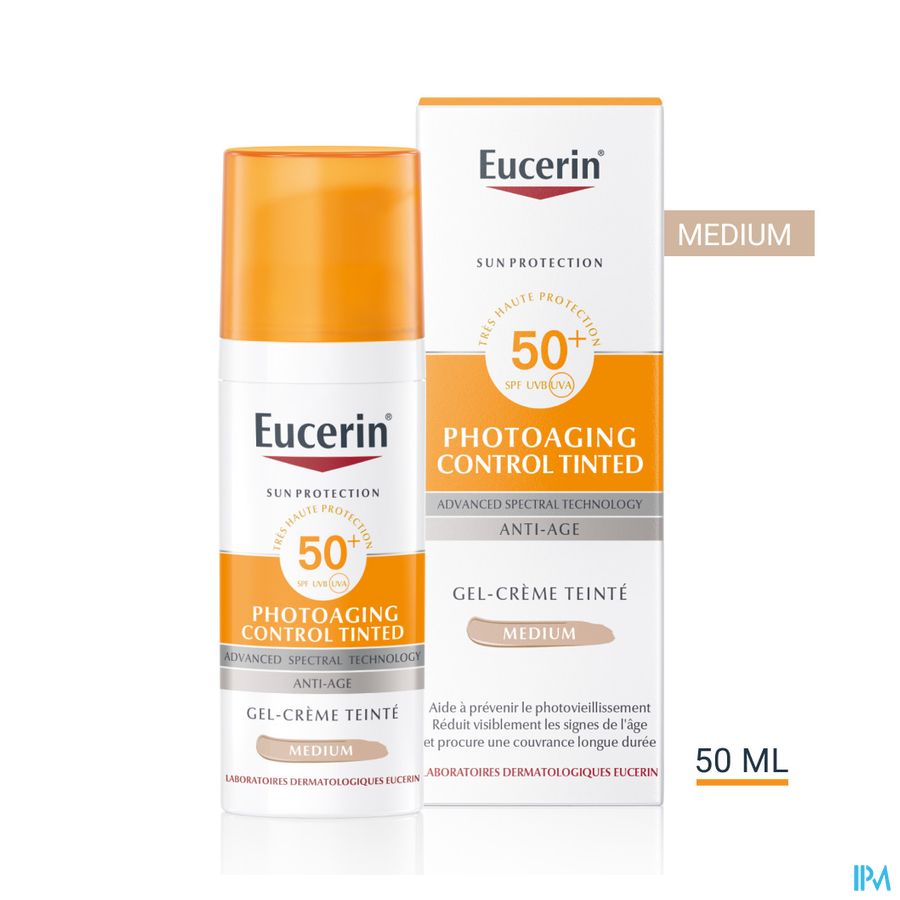 Sun Photoaging Control Tinted SPF 50+ Gel-Crème Teinté Medium Anti-Age avec pompe 50ml