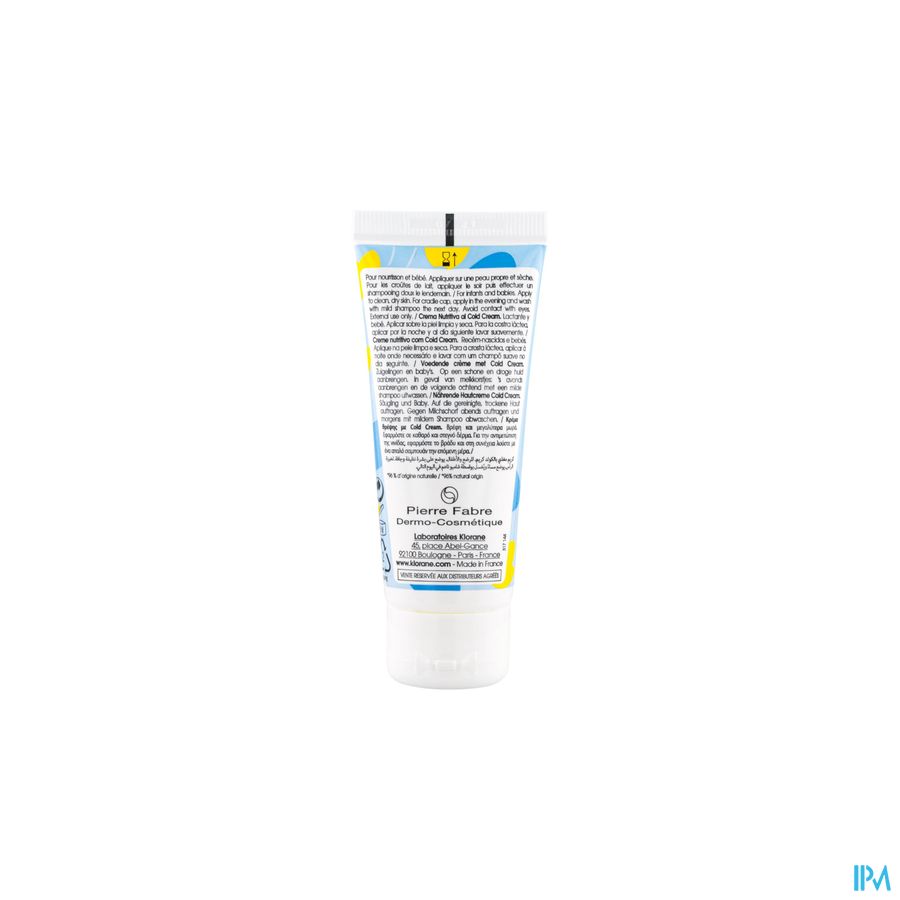 Klorane - Crème nutritive au Cold Cream et Calendula - Bébé - Peau sèche et très sèche