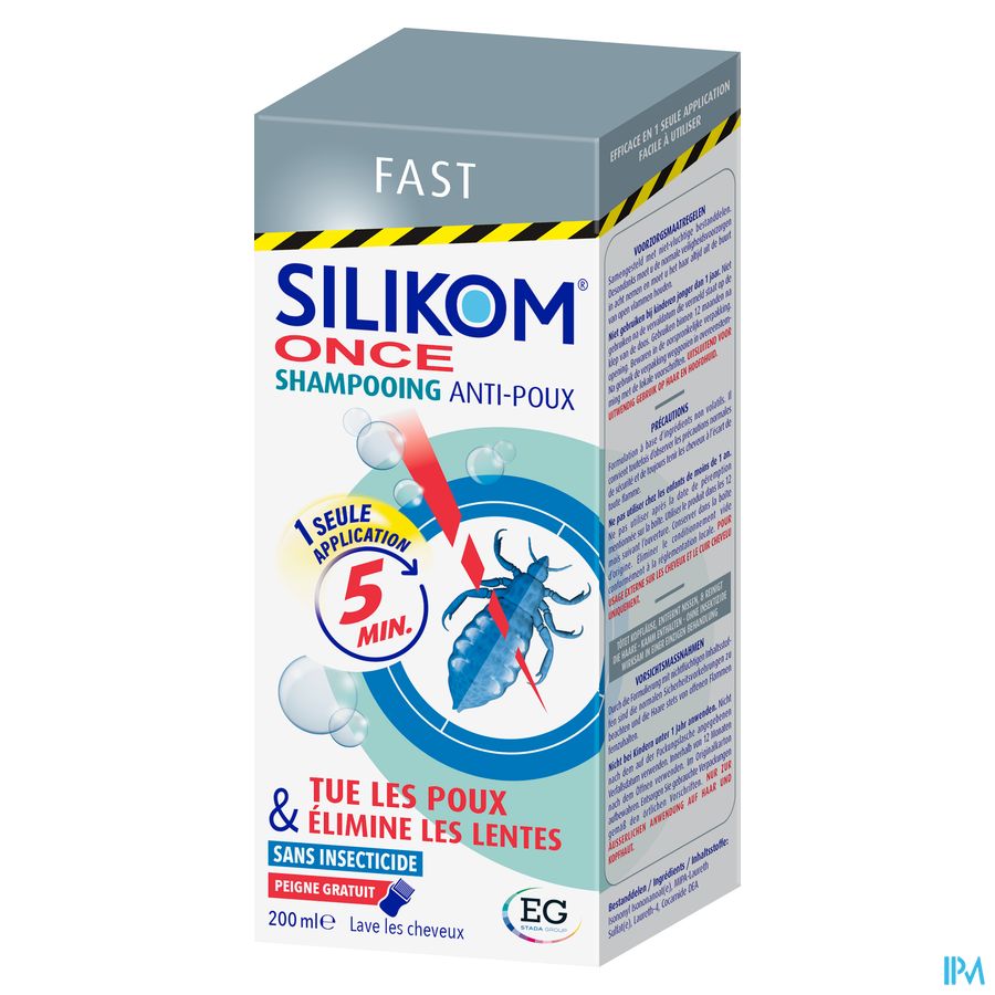 Silikom Once Shampooing Contre poux&lentes 200ml