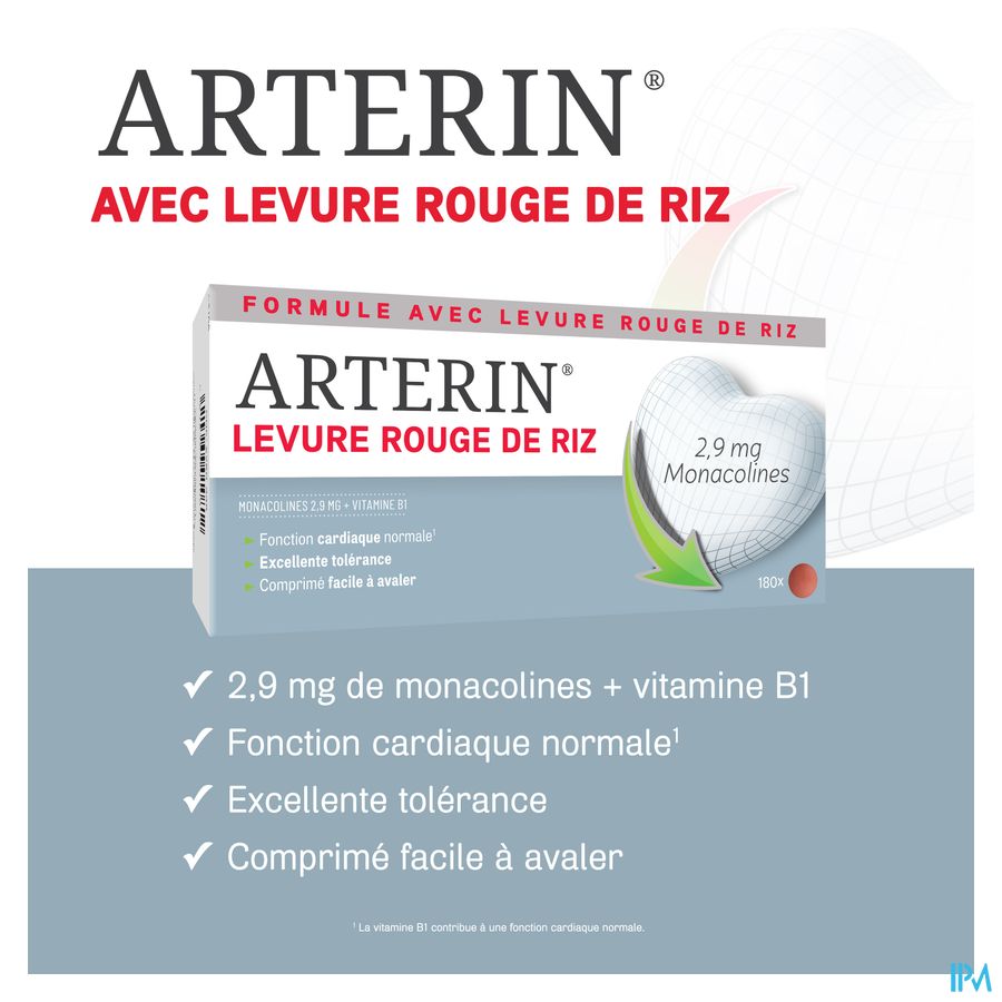 Arterin® Levure Rouge De Riz 2,9 Mg De Monacolines 180 Comprimés