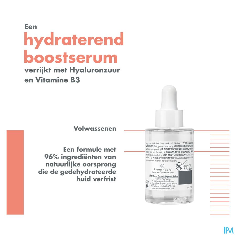 Eau Thermale Avène HYDRANCE Boost Sérum Concentré Hydratant  - Visage, Cou, décolleté