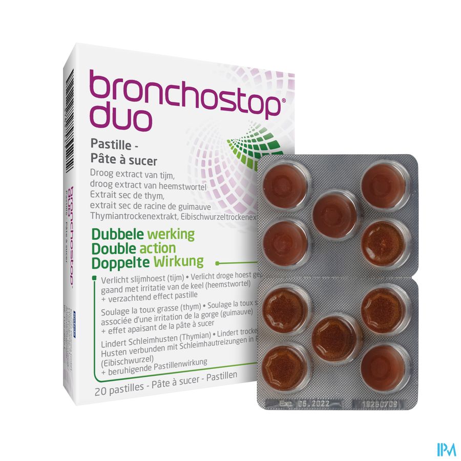 Bronchostop® Duo Pastilles 20 P. - Toux Grasse Et Toux Sèche En Cas De Rhume