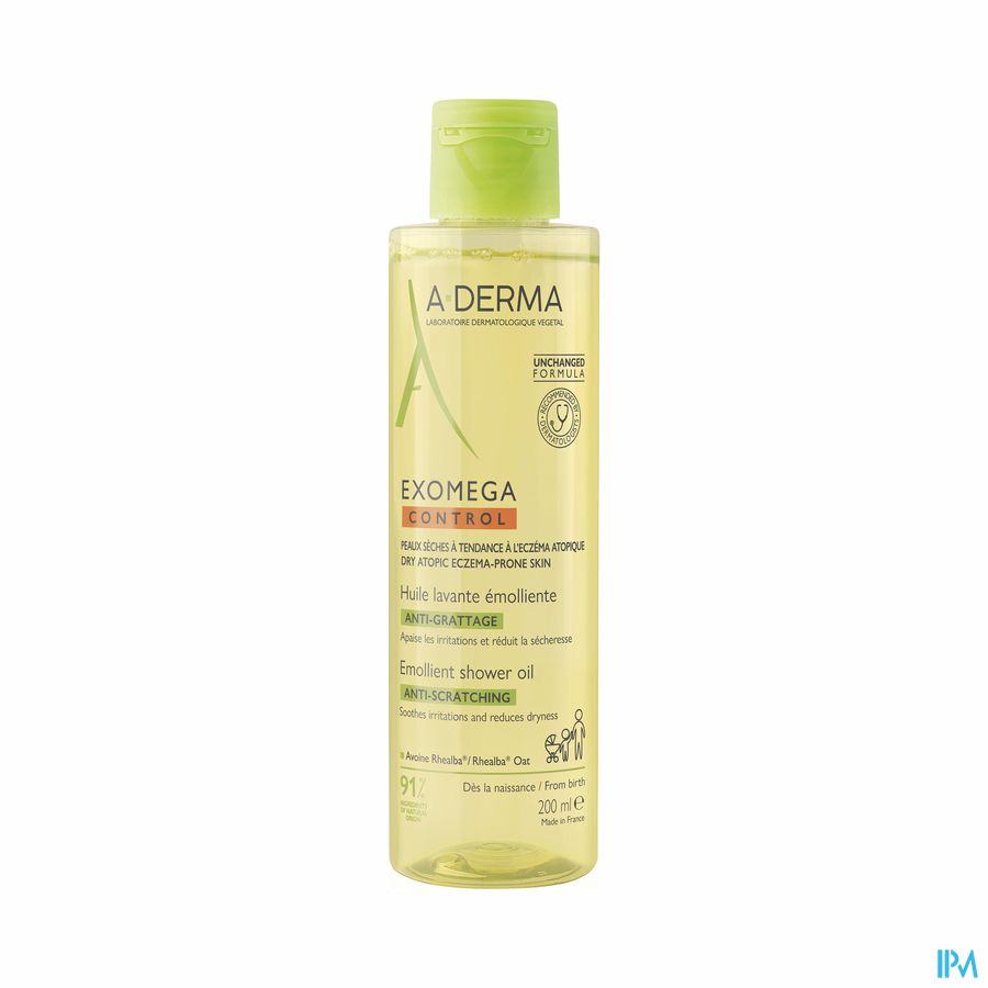 A-DERMA EXOMEGA CONTROL Huile lavante émolliente anti-démangeaisons - Peaux fragiles sèches à tendance atopique