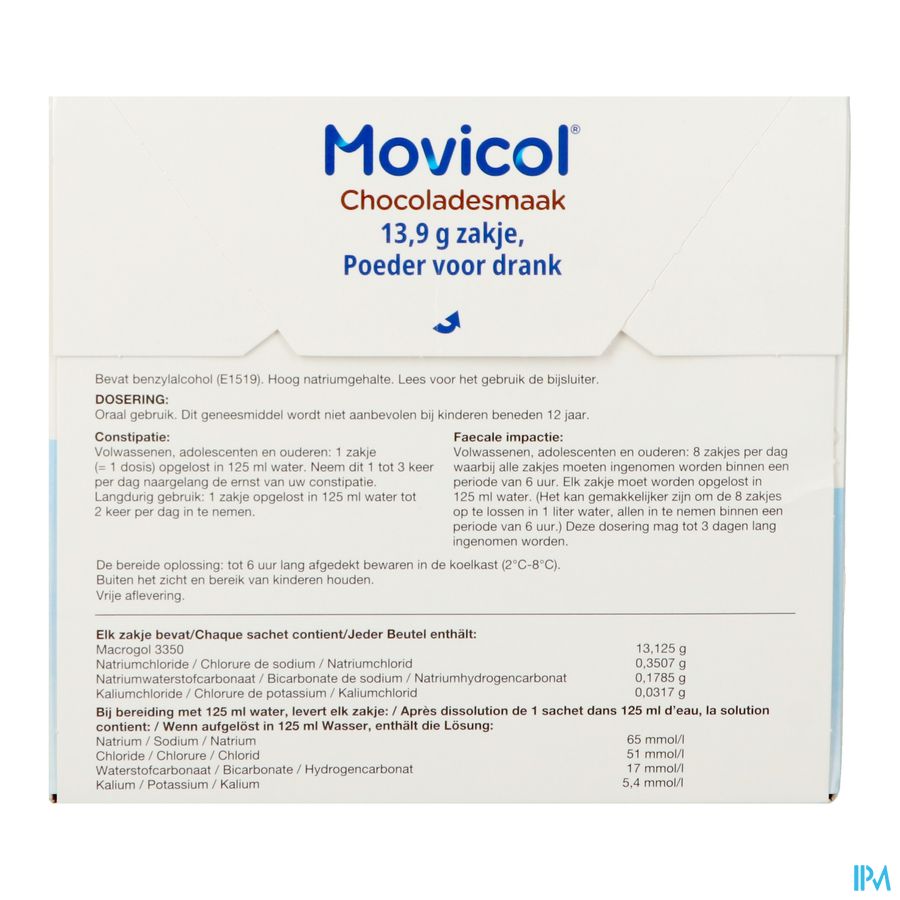 Movicol Gout Chocolat Sachets 20 X 13,7g