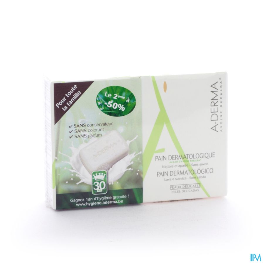 Aderma Avoine Duo Pain Dermato 2x100g 2Ème -50%