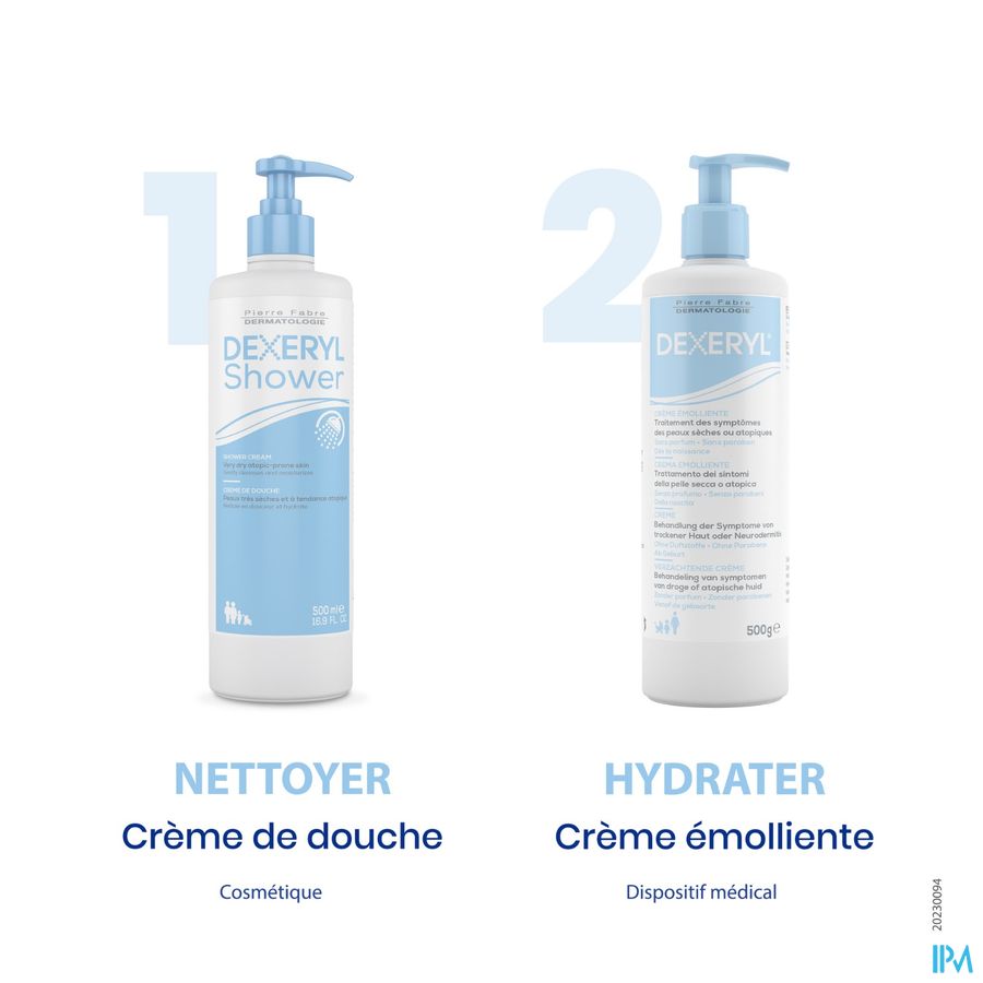 DEXERYL SHOWER Crème de douche 500 ML Hygiène peau sèche et à tendance atopique