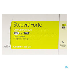 Steovit Forte Citron 1000mg/800 U.I. Calcium & Vit D - 84 comprimés à croquer