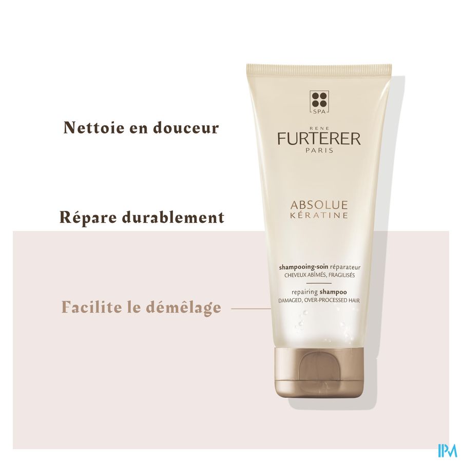 René Furterer - Shampooing-soin réparateur - Shampoing sans sulfates à la Kératine Végétale - ABSOLUE KERATINE
