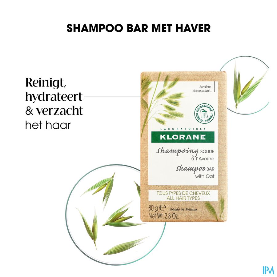 Klorane - Shampoing solide à l’Avoine - Tous types de cheveux