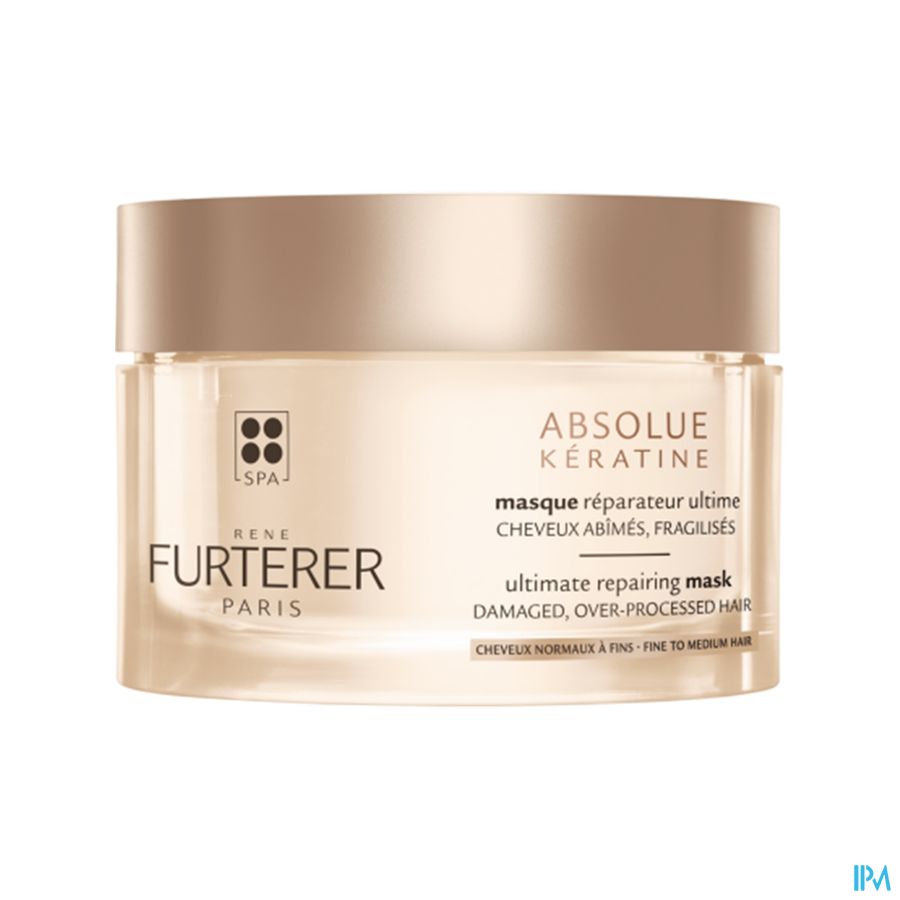 René Furterer Masque réparateur ultime - Cheveux normaux à fins  - Masque à la Kératine pour cheveux abimés - ABSOLUE KERATINE