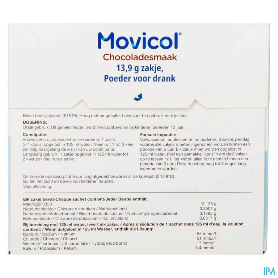 Movicol Gout Chocolat Sachets 20 X 13,7g