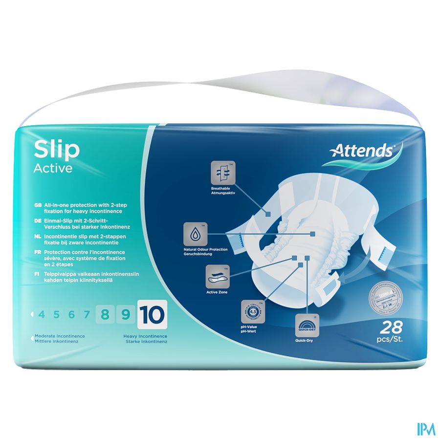 Attends Slip Active 10 Medium 1x28