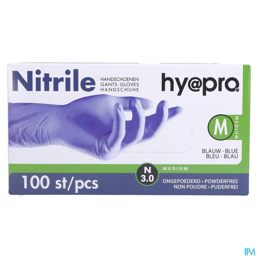 Pharmex Gants Nitril Bleu S/poudre M 100