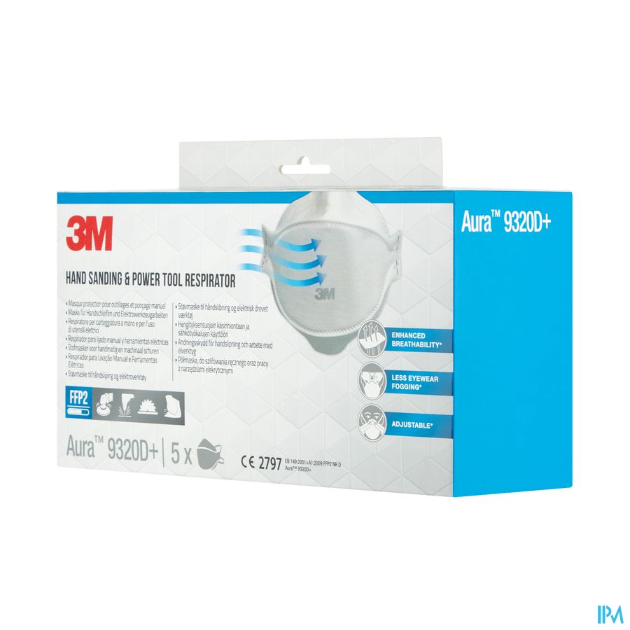 3m Aura Masque Prot. Respir. Ffp2 9320d+ Pack 5