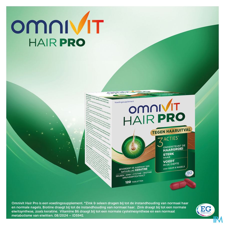 Omnivit Hair Pro 180cp PROMO 1 mois gratuit  - Vitamine Anti-chute Cheveux