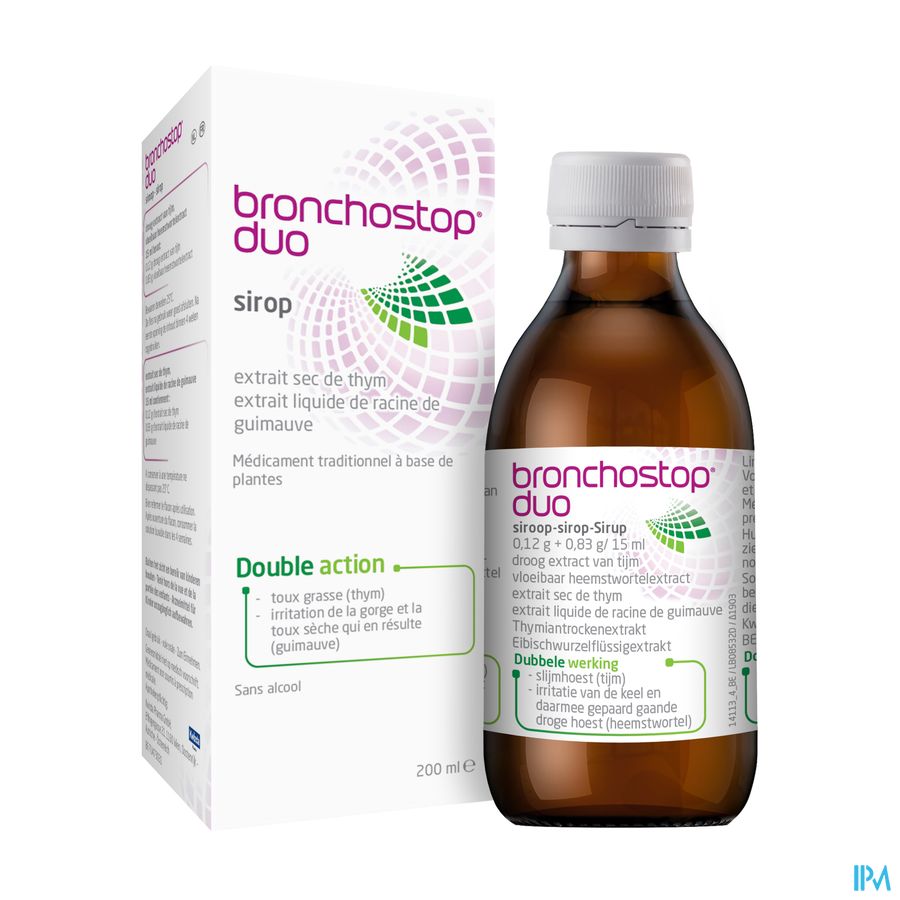 Bronchostop® Duo Sirop 200 ml -Toux Grasse Et Toux Sèche En Cas De Rhume
