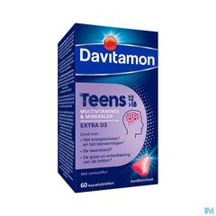 Davitamon® Teens (12>18) Multivitamines 60 Cpr. (Fraise) – Énergie, Résistance