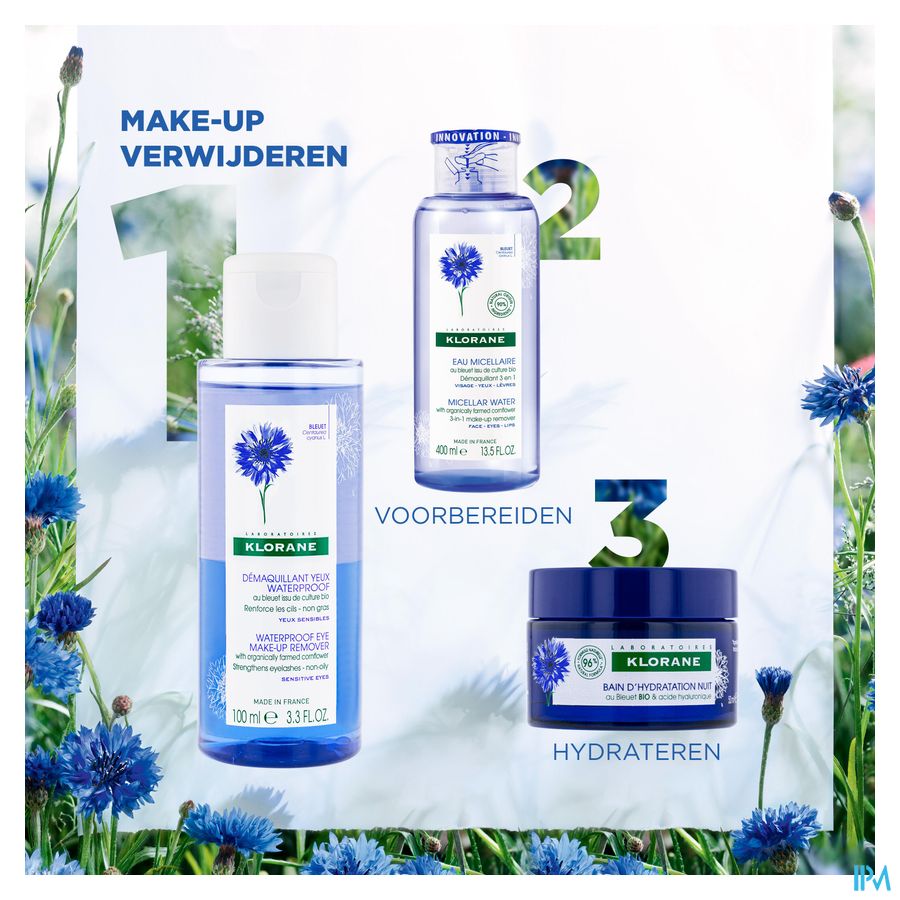 Klorane - Démaquillant yeux waterproof au Bleuet issu de culture BIO - Yeux sensibles