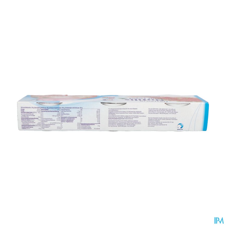 Nutilis Fruit Stage 3 Goût Fraise Alimentation médicale orale pré-épaissie Pots 3x150g