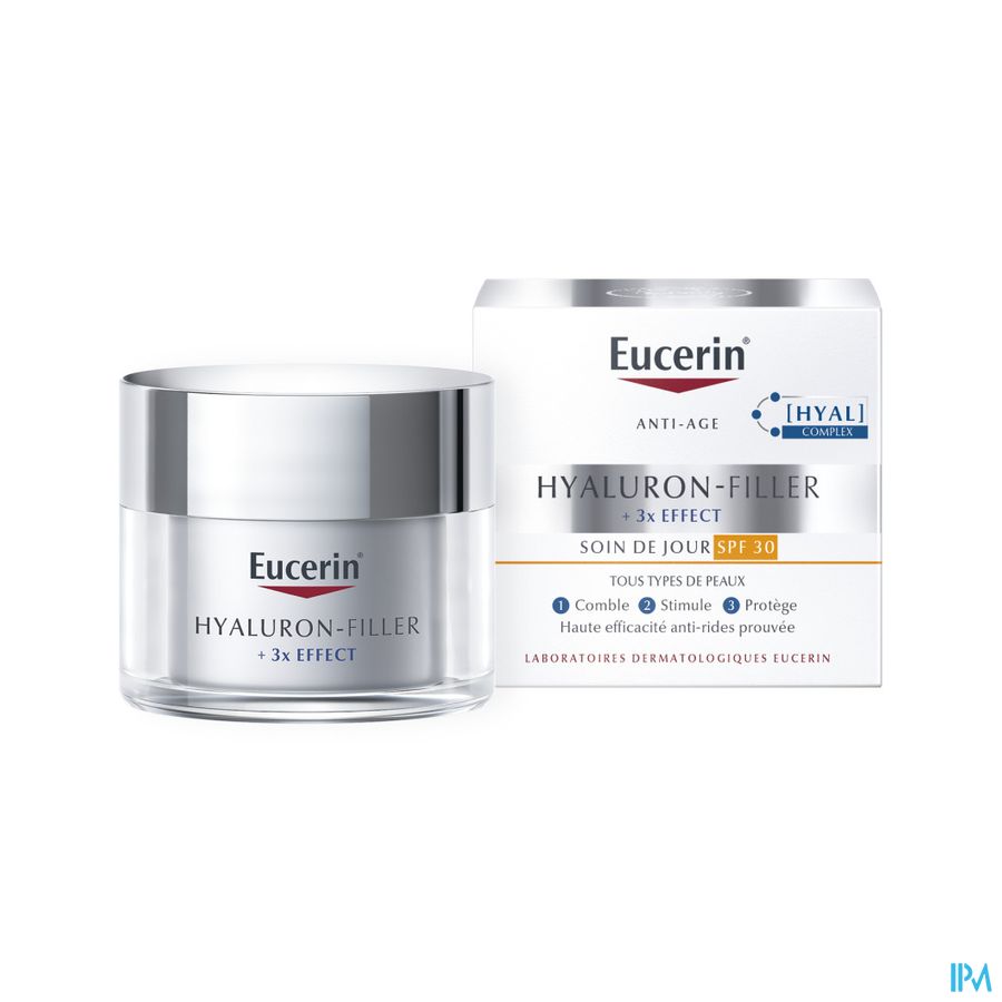 Hyaluron-Filler + 3x Effect Soin de Jour SPF 30 Tous Types de Peaux Anti-Rides & Anti-Âge Pot 50ml